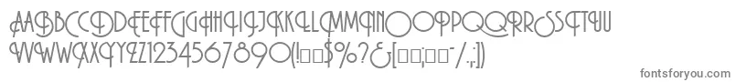 Macarena-fontti – harmaat kirjasimet valkoisella taustalla