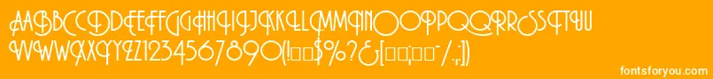 Macarena Font – White Fonts on Orange Background