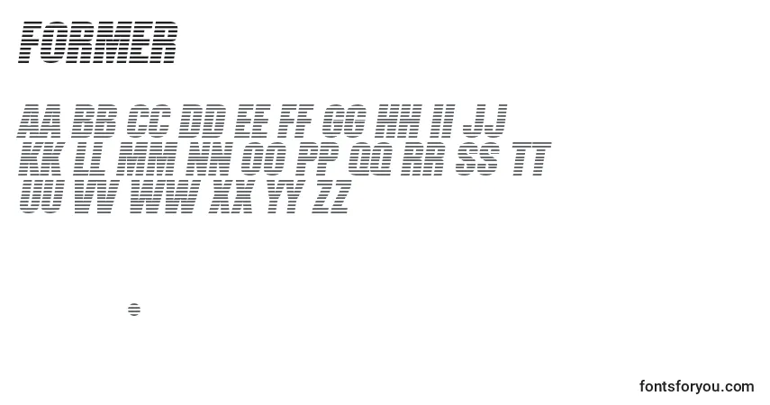 Former Font – alphabet, numbers, special characters