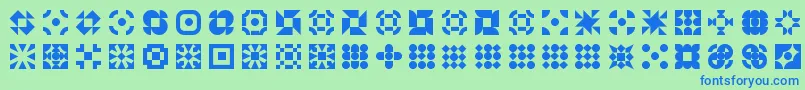 Czcionka 5geomedings – niebieskie czcionki na zielonym tle