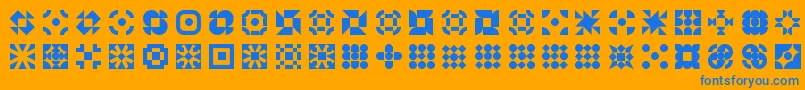 フォント5geomedings – オレンジの背景に青い文字