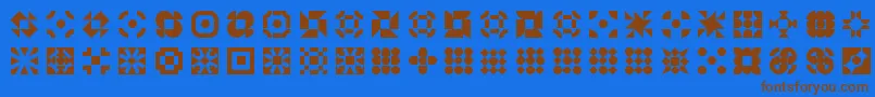 フォント5geomedings – 茶色の文字が青い背景にあります。