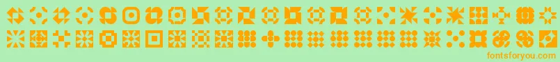 Czcionka 5geomedings – pomarańczowe czcionki na zielonym tle