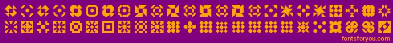 5geomedings-fontti – oranssit fontit violetilla taustalla