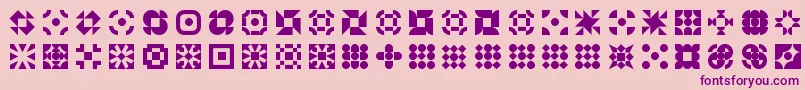 フォント5geomedings – ピンクの背景に紫のフォント