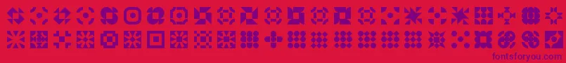 Fonte 5geomedings – fontes roxas em um fundo vermelho