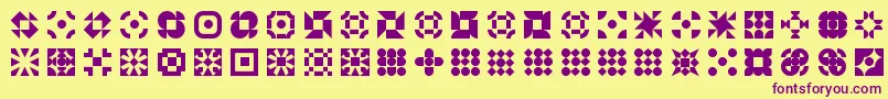 5geomedings-fontti – violetit fontit keltaisella taustalla