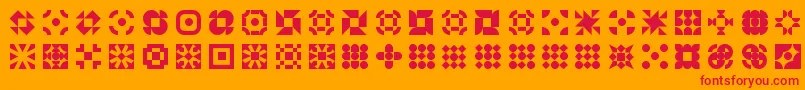 5geomedings-Schriftart – Rote Schriften auf orangefarbenem Hintergrund