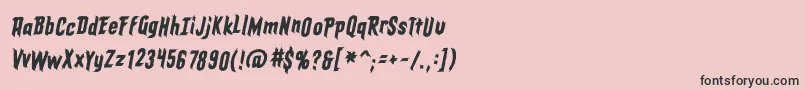 Fonte EldergodsBbItalic – fontes pretas em um fundo rosa