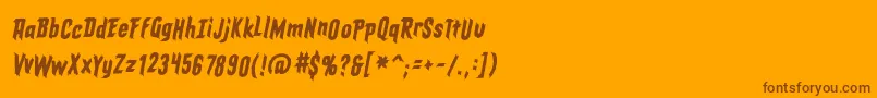 EldergodsBbItalic-Schriftart – Braune Schriften auf orangefarbenem Hintergrund