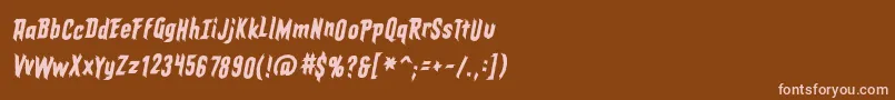EldergodsBbItalic Font – Pink Fonts on Brown Background