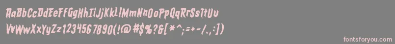 フォントEldergodsBbItalic – 灰色の背景にピンクのフォント