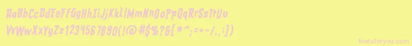 EldergodsBbItalic Font – Pink Fonts on Yellow Background