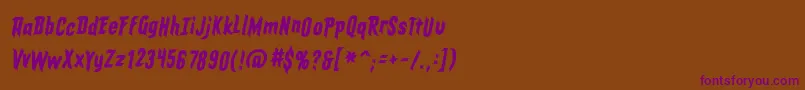 EldergodsBbItalic-Schriftart – Violette Schriften auf braunem Hintergrund