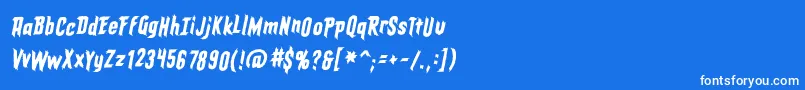 フォントEldergodsBbItalic – 青い背景に白い文字