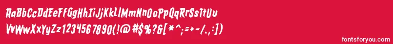 Шрифт EldergodsBbItalic – белые шрифты на красном фоне