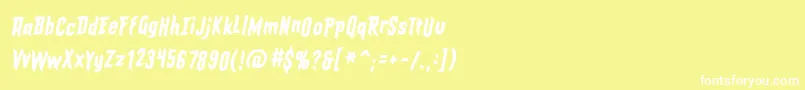 EldergodsBbItalic Font – White Fonts on Yellow Background
