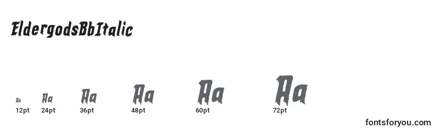 Größen der Schriftart EldergodsBbItalic