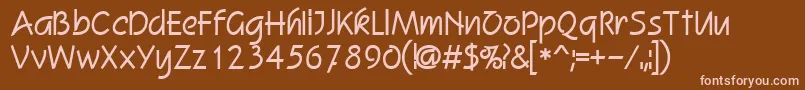 Squire Font – Pink Fonts on Brown Background
