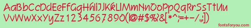 Squire Font – Red Fonts on Green Background