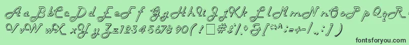 フォントTubulaScriptSsi – 緑の背景に黒い文字