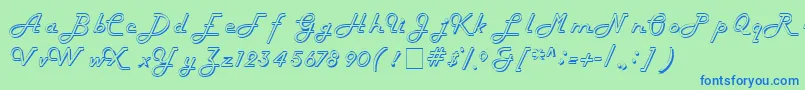フォントTubulaScriptSsi – 青い文字は緑の背景です。