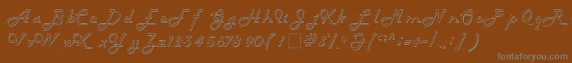 フォントTubulaScriptSsi – 茶色の背景に灰色の文字