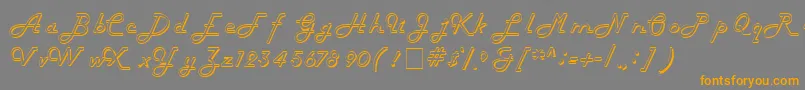フォントTubulaScriptSsi – オレンジの文字は灰色の背景にあります。