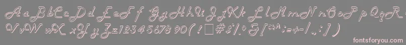 フォントTubulaScriptSsi – 灰色の背景にピンクのフォント