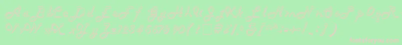 TubulaScriptSsi Font – Pink Fonts on Green Background