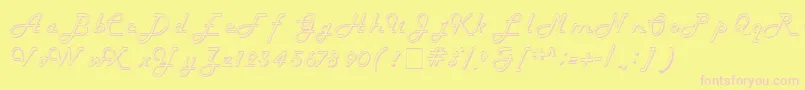 TubulaScriptSsi Font – Pink Fonts on Yellow Background