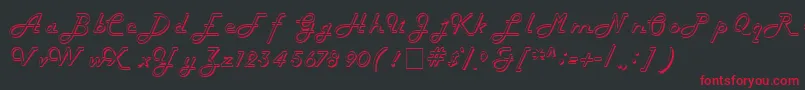 フォントTubulaScriptSsi – 黒い背景に赤い文字