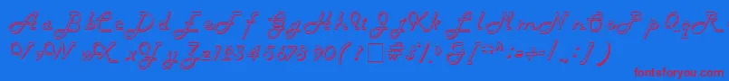 フォントTubulaScriptSsi – 赤い文字の青い背景