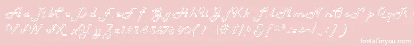 TubulaScriptSsi-Schriftart – Weiße Schriften auf rosa Hintergrund