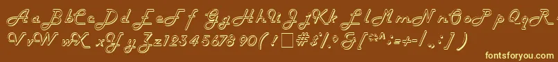 TubulaScriptSsi Font – Yellow Fonts on Brown Background