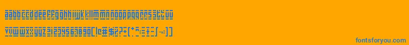SuperSkinnyPixelBricks Font – Blue Fonts on Orange Background