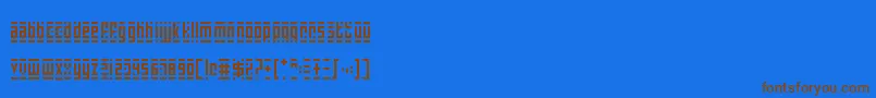 SuperSkinnyPixelBricks Font – Brown Fonts on Blue Background