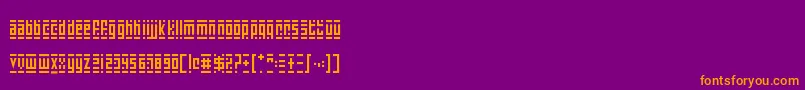 SuperSkinnyPixelBricks Font – Orange Fonts on Purple Background