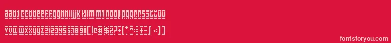 SuperSkinnyPixelBricks Font – Pink Fonts on Red Background