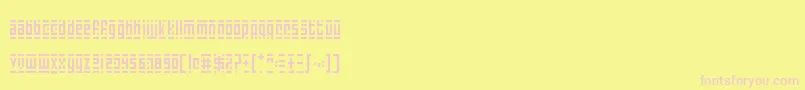 SuperSkinnyPixelBricks Font – Pink Fonts on Yellow Background