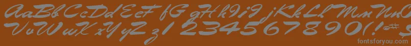 フォントEggshell61Bold – 茶色の背景に灰色の文字
