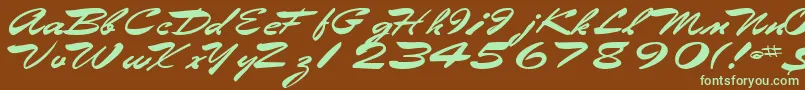 Eggshell61Bold-fontti – vihreät fontit ruskealla taustalla