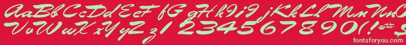 Eggshell61Bold Font – Green Fonts on Red Background