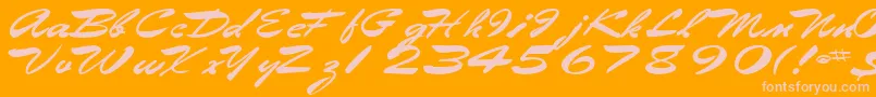 Eggshell61Bold-fontti – vaaleanpunaiset fontit oranssilla taustalla