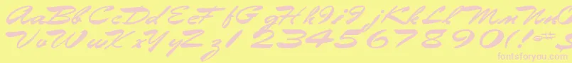 Fonte Eggshell61Bold – fontes rosa em um fundo amarelo
