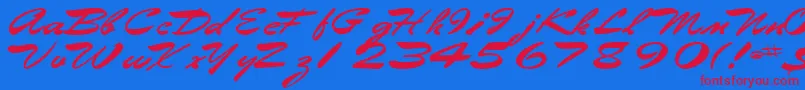 Eggshell61Bold Font – Red Fonts on Blue Background