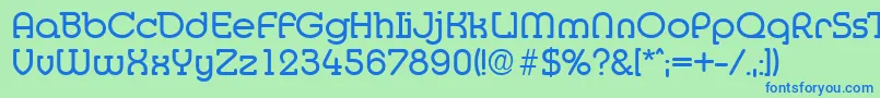 Czcionka MediaSerialRegularDb – niebieskie czcionki na zielonym tle