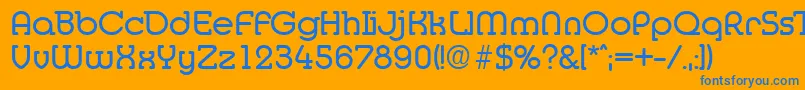 Шрифт MediaSerialRegularDb – синие шрифты на оранжевом фоне