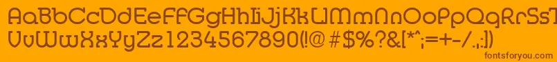 Шрифт MediaSerialRegularDb – коричневые шрифты на оранжевом фоне