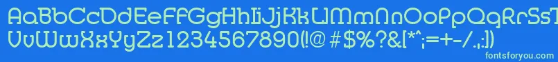 Czcionka MediaSerialRegularDb – zielone czcionki na niebieskim tle